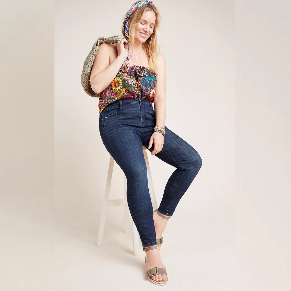 Anthropologie Pilcro Women Jeans 16W Ultra High-Rise Denim Leggings Blue Stretch